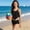 Black, variant on Eltusu Girls Bkinis Tops and Bottom, Fashion Elastic Waist 2 Pieces Beachwear Summer Swimwear Set Pink Size 7-14T