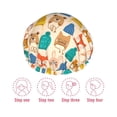 thumbnail image 5 of Kdxio Small Animals with Knit Hat Pattern Print Shower Cap for Women,Elastic and Reusable,Double Waterproof Layers Bathing Hat, 5 of 6