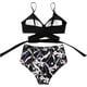 thumbnail image 4 of Trajes de baño de dos piezas con estampado floral y tanga de cintura alta y entrecruzado para mujer$Trajes de baño de dos piezas con estampado floral y tanga de cintura alta y entrecruzado, 4 of 8