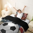 thumbnail image 3 of Erosebridal Teens Sport Soccer Gamer Twin Bedding,Boys Abstract Ombre American Flag Duvet Cover Set,Black Reversible,2pcs,No Comforter, 3 of 5