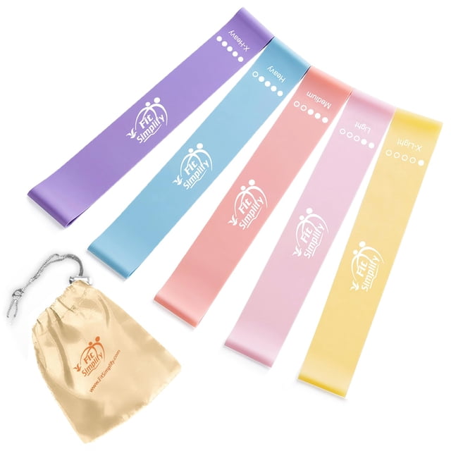 Set de 5 bandas elásticas circulares de resistencia Fit Simplify con bolsa