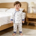 thumbnail image 2 of CAUYDY 2T-5T Child Girls Pjs Baby Sleepwear Fall Winter Long Sleeve T-Shirt and Elastic Pants 2Pcs Soft Set Little Kid Clothing Toddler Outfits for Girl Sizes 2-3 Years,Blue, 2 of 7