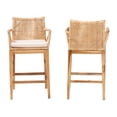 thumbnail image 2 of bali & pari Storsel Natural Rattan and Teak Wood 2-Piece Counter Stool Set, 2 of 6