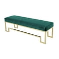 thumbnail image 2 of Pangea Home Laurence 18" Stainless Steel Bench in Gold & Green Velvet, 2 of 3