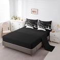 thumbnail image 5 of Homewish Musical Notes 7 Pieces Bedding Comforter Set for Female Men Teens,Black White Full Bedding Set Lightweight,Music Piano Melody Fitted Sheet Flat Sheet,Super Cozy Room Decor,Reversible, 5 of 8