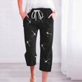 thumbnail image 2 of YDLCAFD Women's Spring And Summer Printed Lace Up Pocket Loose Wide Legged Capris (3), 2 of 4