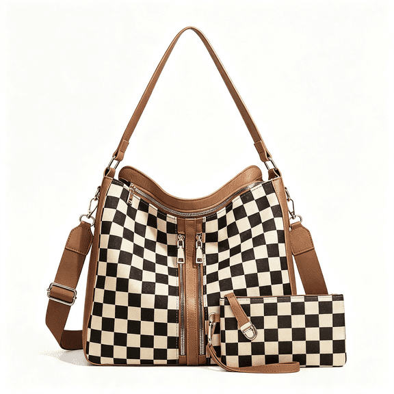 AOMRCOL Checkered Purse Handbags for Women Checkered Crossbody Bags Plaid Shoulder Bag Tote Purse for Daily Checkered Crossbody Bag