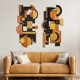 thumbnail image 3 of "Amber Embraces I & II" Hand Made & Hand Finished Dimensional Solid Wood Abstracts, 3 of 10