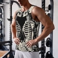 thumbnail image 5 of Fuzoiu Skeletons Love Flowers Print Men's Workout Tank Tops,Sleeveless Gym Shirt Quick Dry,Fitness Bodybuilding T-Shirt,Muscle Athletic Workout Tee-3X-Large, 5 of 7