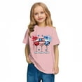 thumbnail image 5 of Toddler Casual Patriotic Tshirts Cotton Tee Shirts Independence Day USA Flag Graphic Tees Summer Cute T-Shirts Pink， 9 Years, 5 of 7
