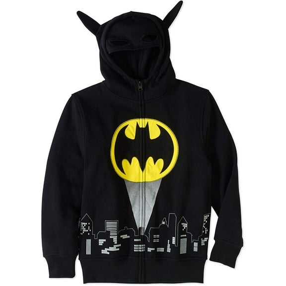 batman boys' batman signal costume hoodie