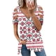 thumbnail image 2 of Blusa de manga corta con cuello en V y cremallera suelta para mujer OAVQHLG3B Store lin121212, 2 of 4