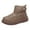Khaki, variant on Women's Winter Warm Snow Boots Fleece Lined Mid Calf Booties Wide Toe Box Platform Non Slip Walking Shoes Brown 7.5