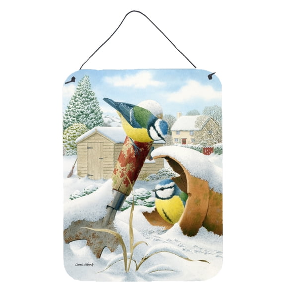 Eurasian Blue **** Birds in Flower Pot Wall or Door Hanging Prints