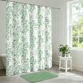 thumbnail image 3 of FRAMICS Sage Green Shower Curtain Sets with Non-Slip Rug & 12 Hooks, Heavy Duty Floral Cottagecore Fabric Bathroom Sets, Waterproof & Washable 72" x 72", 3 of 10