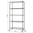thumbnail image 3 of TRINITY BASICS® 5-Tier NSF Wire Shelving Rack with Wheels, 36" W x 18" D x 72" H, Black, 3 of 6