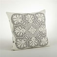 thumbnail image 1 of SARO 649.GY18S 18 in. Square Embroidered Design Cotton Throw Pillow - Grey, 1 of 1