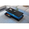 thumbnail image 6 of NEW Coffee Table with Storage, 51.2 inch Modern Center Table with 2 Drawers and Display Shelves, Accent Furniture with LED Lights for Living Room,Black, 6 of 8