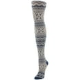 thumbnail image 3 of MeMoi Diamond Fair Isle Patterned Cotton Blend Sweater Tights - Womens - Female, Medium/Large, Black, 3 of 3