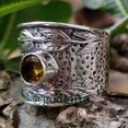 thumbnail image 2 of Multi Gemstone Ring - Leaf Designer Ring - Meditation Classy Ring - Garnet, Labradorite, Peridot Gemstone Meditation Ring - Mother Day Gift, 2 of 10