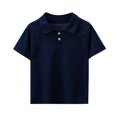 thumbnail image 4 of Muscularfit Boys' Tops, Tees & Shirts Boys School Uniform Polo Little Boys & Big Boys T-Shirts Henley Blue Classic T-Shirt Short Sleeve First Day of School Shirt,8 Years, 4 of 5