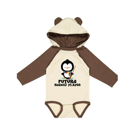 

Inktastic Future Hockey Player penguin Gift Baby Boy or Baby Girl Long Sleeve Bodysuit