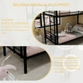thumbnail image 3 of Twin Over Twin Metal Bunk Bed Metal Structure Bedframe with Ladders & Guardrail,Convertible 2 Beds,No Spring Box Required, 3 of 6