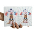 thumbnail image 3 of Happy 4th of July Patriotic Bloodhound Marching Band Uniform Balloons Fireworks Travel Passport Wallet Dog Lover PU Leather Passport Holder Cover - 13009, 3 of 5