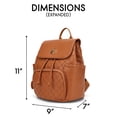 thumbnail image 5 of ELLE Compass 10L Fashion Vegan Leather Monogram Mini Backpack, Brown, 1-Piece, 5 of 9