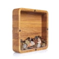 thumbnail image 1 of ZAXARRA Wooden Animal Piggy Bank, Large Enough Coin Saving Money Box, 1 of 7