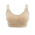 thumbnail image 3 of Nursing Maternity Bra, Wirefree Seamless Breastfeeding Bra Bralette, Padded Sleeping Pregnant Bra, 2 Pack Nude, 3 of 8