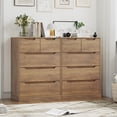 thumbnail image 6 of Homfa Dresser for Bedroom, Wood Storage Chest of 5 Drawers with Cutout Handles for Living Room, Rustic Brown, 6 of 7