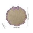 thumbnail image 3 of Linnome Flower Shaped Embroidered Linen Placemats, Bow Decor Heat Resistant Table Mats, Washable Stitched Insulation Plate Mats for Dining Table, Coffee Table Decor, 3 of 6