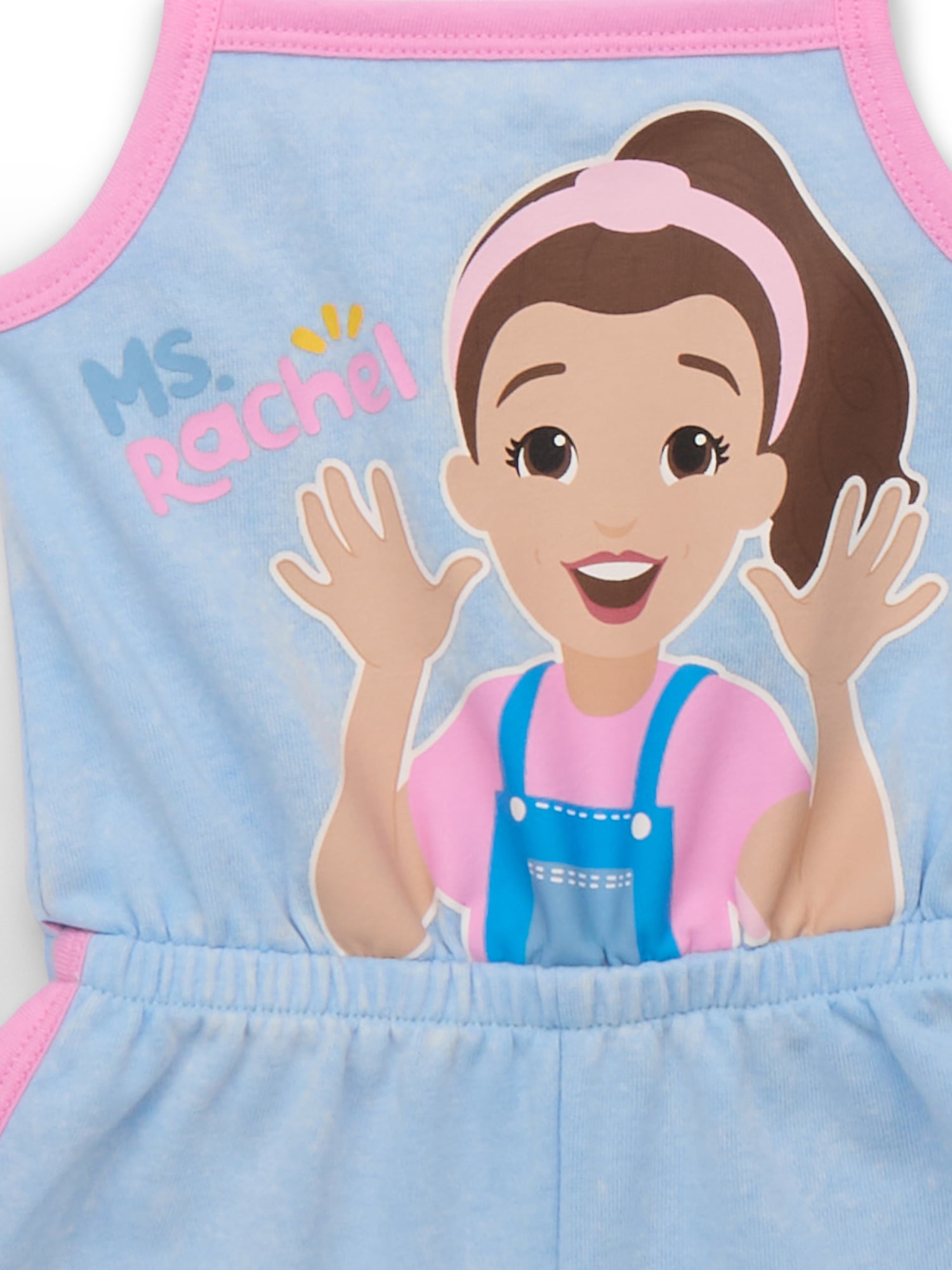 Ms. Rachel Toddler Girls' Sleeveless Graphic Romper, Sizes 12M-5T