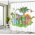 thumbnail image 4 of Ambesonne Colorful Shower Curtain, Cartoon Group Dinosaur, 69"Wx84"L, Multicolor, 4 of 4
