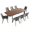 GRAY, variant on 63'' to 78.7'' Extendable Modern Kitchen Dining Table Set, Mid-Century Dining Table Set For 6-8 Personal with Carbon Steel Legs