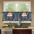 thumbnail image 4 of Yayeee Kitchen Curtains Tier Set of 2 Light Filtering 57"x24" Over Sink Window Panels, Blue Christmas Santa, 4 of 7