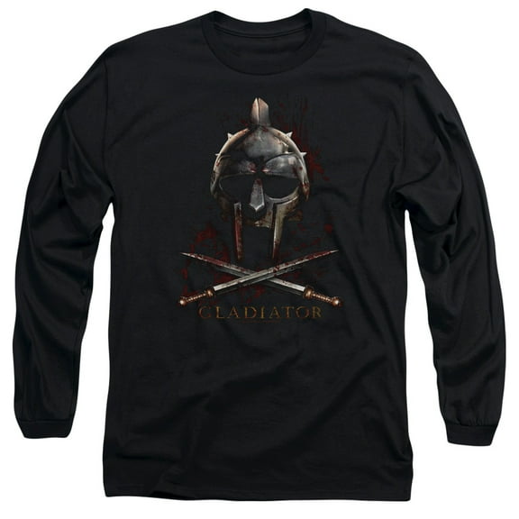 Gladiator Helmet Long Sleeve Adult 18/1 T-Shirt Black