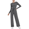 thumbnail image 2 of 2 Piece Sets for Women Casual Long Sleeve Tops Wide Leg Pants 2026 Lounge Matching Outfits, 2 of 4