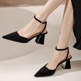 thumbnail image 1 of Nuevo estilo de hebilla para mujer con tacones altos puntiagudos Tacón grueso Baotou Sandalias para mujer Zapatos de tacón para mujer Zapatos de fiesta Cuñas Shoes37 Gao Jinjia LED, 1 of 2