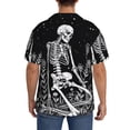 thumbnail image 3 of Sikiie Vintage Black white Plant skull Men's Cuban Shirt, Hawaiian Shirts, Business Casual Button Down Shirts, Short Sleeve Shirt-Medium, 3 of 5