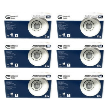 Commercial Electric 4 In. White Recessed Baffle Kit Warm White 6-Pack