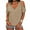Khaki, variant on Short Sleeved Women V-neck T-shirt Solid Color Casual Cold Shoulder Tops