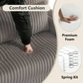 thumbnail image 3 of UIXE Oversized Chaise Lounge Chair Indoor with Ottoman, Solid Wood Frame Sofa Couch Chair for Living Room, Bedroom, Office, Dark Camel, 3 of 7