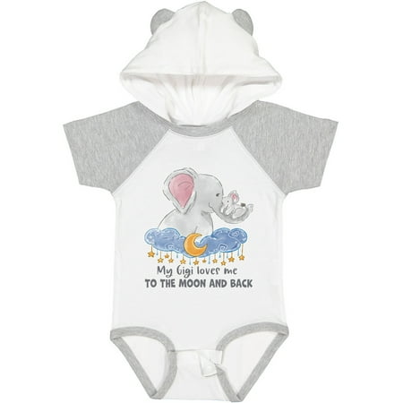 

Inktastic My Gigi Loves Me to the Moon and Back Elephant Family Boys or Girls Baby Bodysuit