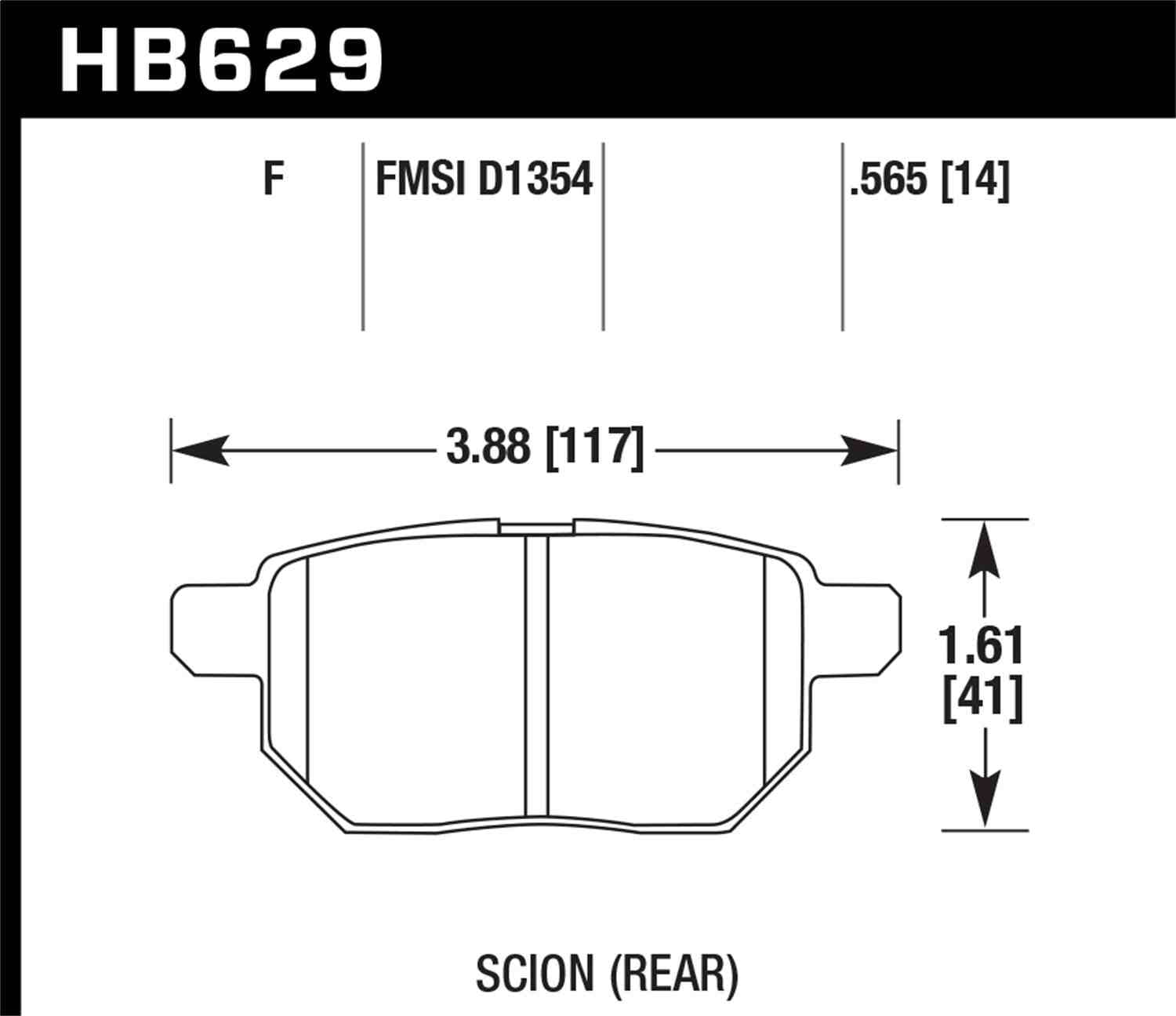 Hawk 08-11 Scion xB / 09-10 Toyota Corolla / 09-10 Matrix / 10 Prius HPS Street Rear Brake Pads Fits select: 2014-2016 TOYOTA COROLLA L/LE/LE PLUS/PREMIUM/S/S PLUS/PREMIUM