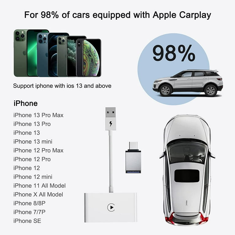 Apple Carplay Wireless Adapter, CarPlay Dongle for Factory Wired CarPlay  Cars, 2023 Upgrade Plug & Play Wired Convert Wireless CarPlay, Fast and  Easy Use Fit for Cars from 2015 & iPhone iOS
