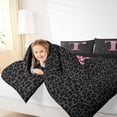 thumbnail image 4 of jejeloiu Leopard Monogrammed T Full Size Comforter Sets,Girl Personalized Gifts Bedding Sets For Men Women Reversible 3pcs, 4 of 8