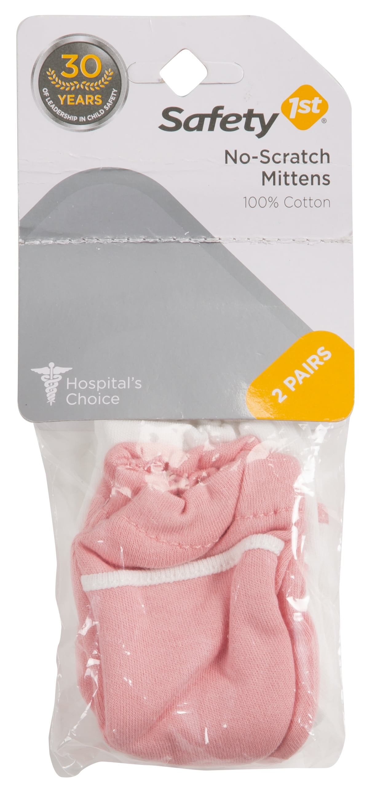 Safety 1st No-Scratch Baby Mittens - 2 pair set, Pink