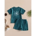 thumbnail image 4 of Bagilaanoe 2pcs Toddler Baby Boy Short Pants Set Print Short Sleeve T-Shirts Tops + Shorts 6M 12M 18M 24M 3T 4T Kids Casual Summer Outfits, 4 of 8